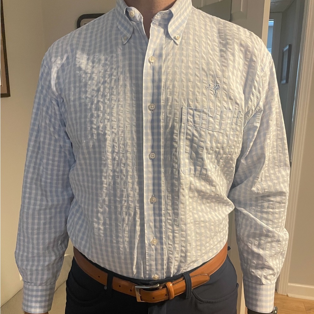 Smith & James Light Blue Gingham Button Down